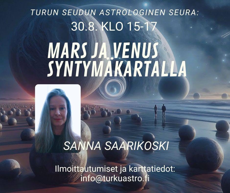 Sanna Saarikosken luento Mars ja Venus syntymäkartalla Turussa